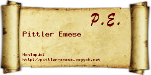 Pittler Emese névjegykártya